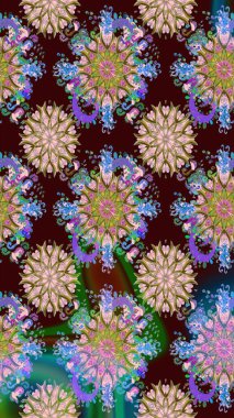 Güzel kumaş deseni. Bahar çiçekli, dikişsiz, sevimli çiçek deseni. Raster illüstrasyonu.