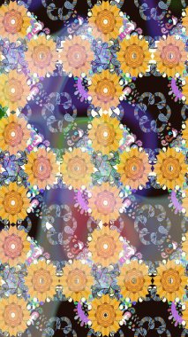 Raster deseni. Küçük çiçekteki sevimli çiçek deseni. Bej renkte, yaz çiçekleri. Raster illüstrasyonu.