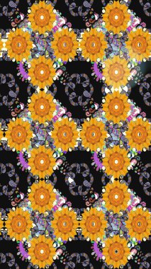 Yumuşak, yaz çiçekli arka plan. Çiçekli karalama şeklinde Raster çiçek deseni. Gri ve sarı renkte çiçekler.