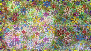 Tarafsız renklerde yaprakları olan yabani çiçekler. Suluboya, elle çizilmiş. Raster illüstrasyonu. Kusursuz arkaplan deseni.