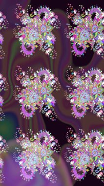 Hediye ambalaj kağıdı, tebrik kartları, posterler ve pankart tasarımı. Raster düz çiçekleri pürüzsüz desen. Mor renkte çiçekler.