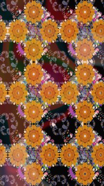 Düğün davetiyeleri için çiçek deseni, tebrik kartları, hatıra defteri, baskı, hediye paketi, imalat. Düzenlenebilir. Portakal rengi çiçeklerle suluboya, tasarım elementleri içeren zarif, pürüzsüz bir desen..