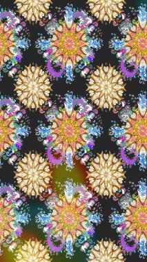 Gri ve bej renkli yaz çiçekleri. Çiçekli karalama şeklinde Raster çiçek deseni. Raster illüstrasyonu.