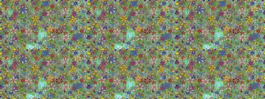 Raster illüstrasyonu. Yeşil renklerde. Yeşil renkte yeşil papatya deseni.