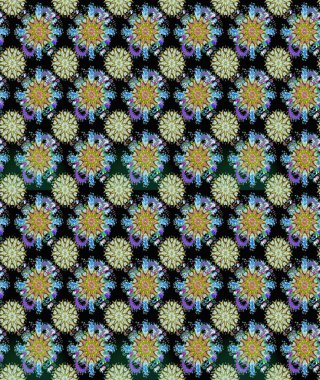 Kusursuz çiçek deseni. Raster illüstrasyonu. Siyah ve nötr renklerde çiçekler. Raster illüstrasyonu. Asya tekstil tarzında.