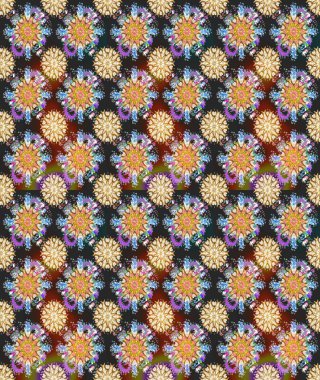 Raster illüstrasyonu. Çiçeksiz desenli arka plan, darbeler, sıçramalar, yaz çiçekleri. Gri ve bej renkli çiçekler.