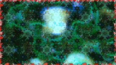 Raster illüstrasyonu. Anti-stres için soyut örnek sayfası. Yeşil renklerde.