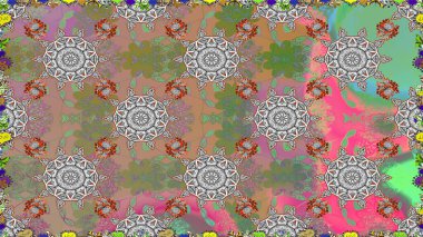 Yaz çiçekleri teması. Klasik çiçekler. Suluboya resim taklit Raster çizimi. Gri renkler. El çizimi soyut süslü elementler.