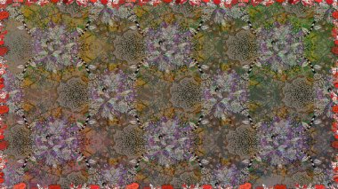 Çiçek kompozisyonu, el boyası, hassas şablon. Manzaralı çiçek deseni. Sevgililer günü ve tebrik kartı konsepti için şık bir davetiye. Üst görünüm, yumuşak kahverengi renk tarzı.