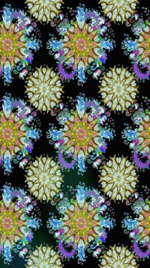 Vadinin çiçekleri siyah ve nötr renklerde. Raster dikişsiz çiçek deseni.