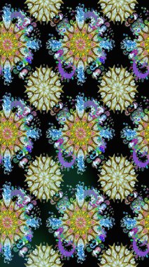 Vadinin çiçekleri siyah ve nötr renklerde. Raster dikişsiz çiçek deseni.