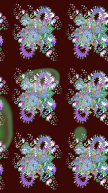 Hediye ambalaj kağıdı, tebrik kartları, posterler ve pankart tasarımı. Kahverengi renkli çiçekler. Raster düz çiçekleri pürüzsüz desen.