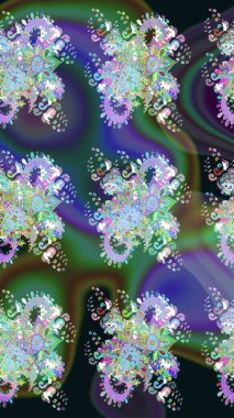 Yeşil renkli çiçekler. Elle boyanmış suluboya, kusursuz çiçekler ve bitkiler..