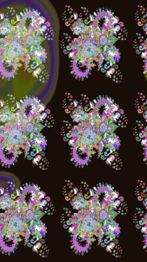 Kusursuz bir arka plan modeli. Suluboya, elle çizilmiş. Raster hisseleri. Gri üzerine çiçekler.