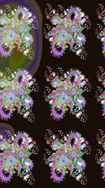 Kusursuz bir arka plan modeli. Suluboya, elle çizilmiş. Raster hisseleri. Gri üzerine çiçekler.