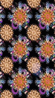 Çiçek desenli raster, siyah çizgi grafik desenli soyut raster arkaplan. Modern stil dokusu.