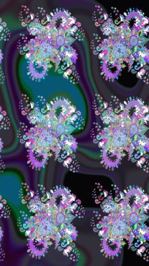 Mavi renkte çiçeklerle süslenmiş kusursuz çiçek deseni. Suluboya tarzında mavi renkte çiçekler.