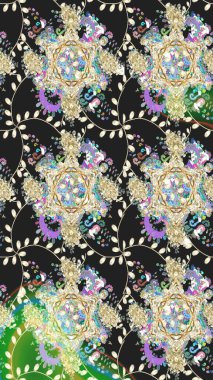 Gri renkler. Yaz çiçekleri teması. Klasik çiçekler. El çizimi, soyut ve süslü elementler. Suluboya resim taklit Raster illüstrasyonu.