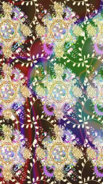 Raster Dikişsiz güzel kumaş desen. Çiçek deseni. Düz çiçek öğeleri tasarım. Bahar Tema Dikişsiz desen arka plan rengi.