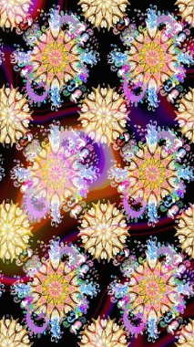 Raster deseni. Bahar çiçekleriyle desen dalla, bej renklerle çiçek siluetiyle.