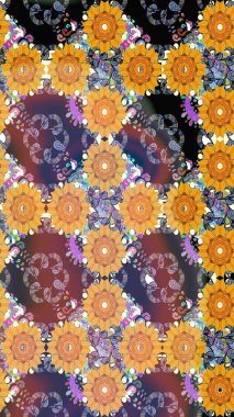 Raster dikişsiz çiçek deseni. Vadinin sarı renkli çiçekleri.