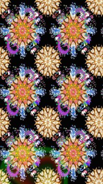 Raster Hip kumaş deseni. Kusursuz Vintage Çiçek Deseni.