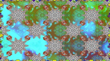 Küçük çiçekteki sevimli çiçek deseni. Mavi renkte çiçekler.