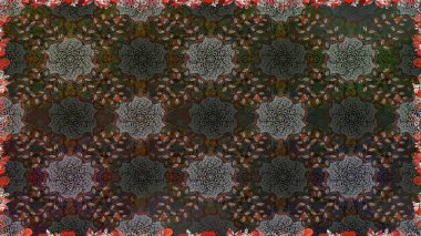 Raster illüstrasyonu. Tekstil ya da kitap kapakları, imalat, duvar kağıtları, baskı, hediye paketi ve yapıştırma kitabı için çiçeksiz arka plan. Küçük ölçekli çiçeklerdeki basit sevimli desen.