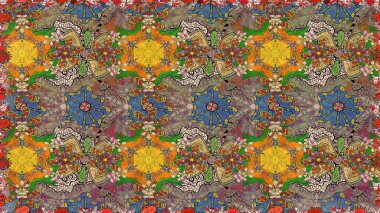 Çiçekli güzel suluboya desen. Kahverengi ve bej renklerde. Raster illüstrasyonu.