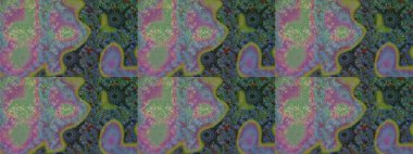 Çiçekli karalama şeklinde Raster çiçek deseni. Nazikçe, güzel çiçek arkaplanı. Yeşil renkte çiçekler.