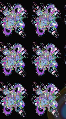 Suluboya, elle çizilmiş. Raster - stok. Kusursuz bir arka plan modeli. Vadinin çiçekleri siyah renklerde.