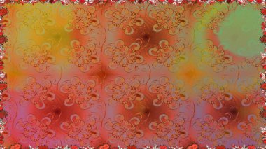 Kahverengi renkli çiçekler. Düz Çiçek Elementleri Tasarımı. Renkli Bahar Temalı Kusursuz Arkaplan. Raster illüstrasyonu. Çiçekli, suluboya desenli kusursuz çiçek deseni.