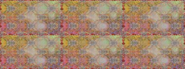 Çiçek ve yapraklı karalama şeklinde Raster çiçek deseni. Raster illüstrasyonu. Yumuşak, bahar çiçekleri kahverengi renklerde.