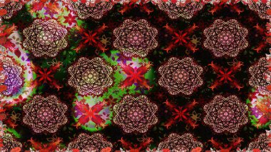 Eski usul. Tomurcukları papatya çiçekleri olan sevimli bir çiçek deseni. Kusursuz bir geçmişi var. Kumaş, tekstil, duvar kağıdı baskısı için. Miles Fleur, süslü püslü bir süs. Raster illüstrasyonu.