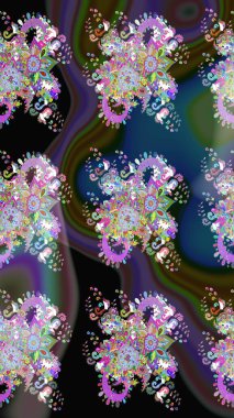 Çiçeksiz desenlerin resmi. Vadinin mavi renkli çiçekleri.