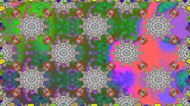 Raster dikişsiz şirin çiçek deseni. Tatil havası. Yeşil renkli çiçekler. Nazik romantik baskı. Bahar mevsimi.