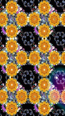 Nazikçe, güzel çiçek arkaplanı. Siyah renkli çiçekler. Raster çiçek desenli ve çiçekli..