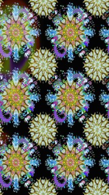 Kusursuz bir geçmişi var. Raster. Raster illüstrasyonu. Eski usul. Kumaş, tekstil, duvar kağıdı baskısı için. Tomurcukları çiçekli sevimli çiçek deseni..