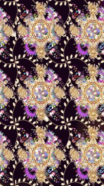 Raster illüstrasyonu. Kusursuz Tony kumaş deseni. Modaya uygun kumaş deseni. Küçük çiçekte sevimli çiçek deseni var..