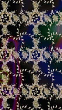 Çiçekli kusursuz retro desen. Gri renkli çiçekler. Düz Çiçek Elementleri Tasarımı. Renkli Yaz Temalı Kusursuz Arkaplan.