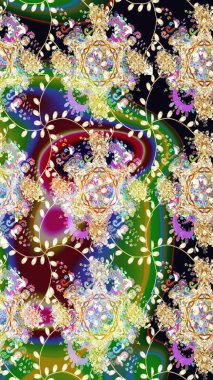 Modern çiçek arkaplanı. Parlak renkli çiçekleri ve bej renkli yaprakları olan kusursuz çiçek desenleri. Halk tarzı. Moda baskıları için zarif bir şablon.