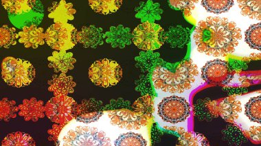 Gri ve kahverengi renkli çiçekler. Raster illüstrasyonunda kusursuz çiçek deseni.