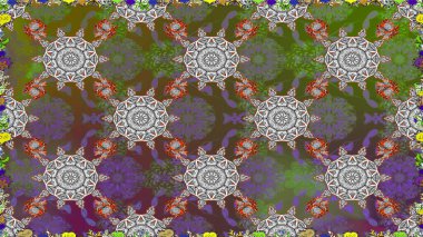 Çiçekli zambaklar kusursuz bir arka plan. Parlak çiçekli kolaj çiçekleri gridir. Çiçek tasarımı için inanılmaz kolaj cennet tarzı..