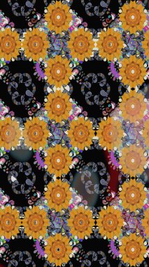 Küçük çiçekte güzel bir desen. Moda baskıları için zarif bir şablon. Motley illüstrasyonu. Küçük renkli çiçekler. Çiçekli bahar çiçekleri.