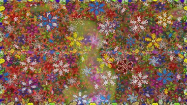 Kusursuz. Moda baskıları için zarif bir şablon. Küçük renkli çiçekler. Çiçekli bahar çiçekleri. Küçük çiçekte güzel bir desen. Motley illüstrasyonu.