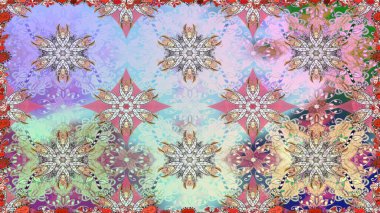 Karalama çiçeği. Güzel kumaş deseni. Zentangle soyut çiçekleri. Raster illüstrasyonu. Düz Çiçek Elementleri Tasarımı. Renkli Bahar Teması Kusursuz Arkaplan.