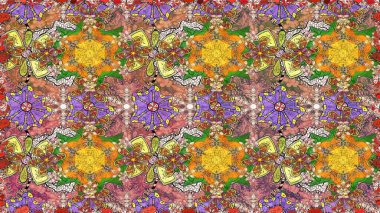 Tekrar eden çiçek arkaplanı, zarif kahverengi çiçek duvar kağıdı. Kahverengi renklerde çiçek desenleri, el yapımı papatyalar, papatyalar..