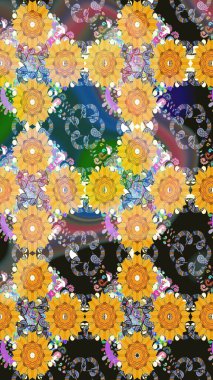 Sarı renkte çiçeklerle kusursuz çiçek deseni. Sulu boya tarzında sarı renkte çiçekler.