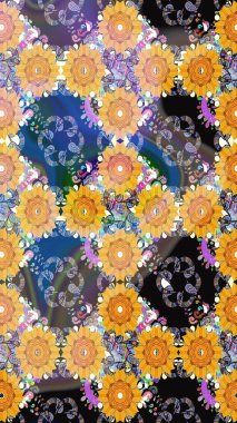 Çiçekli bahar çiçekleri. Küçük renkli çiçekler. Kusursuz. Küçük çiçekte güzel bir desen. Motley illüstrasyonu. Moda baskıları için zarif bir şablon.