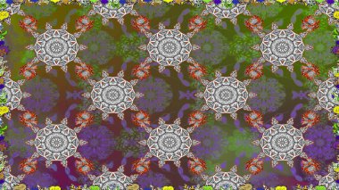 Çiçekli zambaklar kusursuz bir arka plan. Parlak çiçekli kolaj çiçekleri gridir. Çiçek tasarımı için inanılmaz kolaj cennet tarzı..